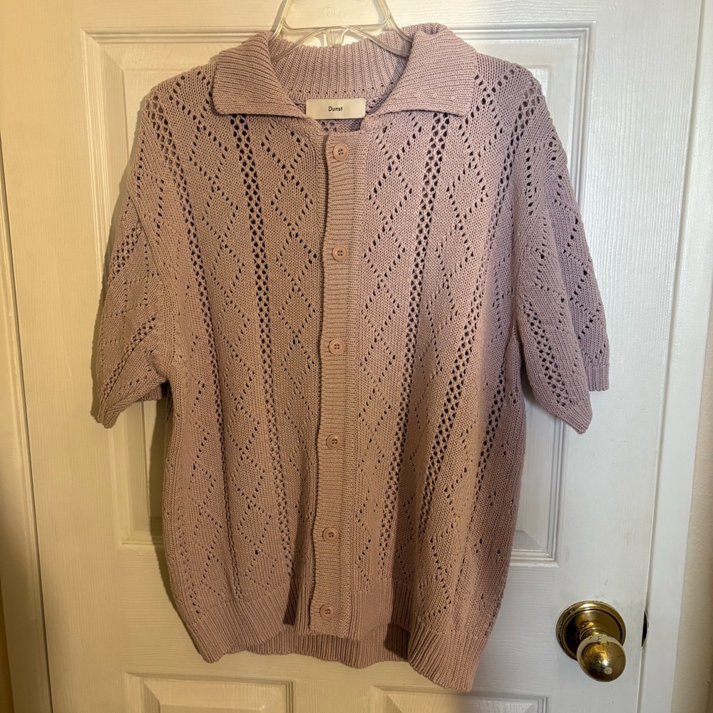 DUNST crocheted pink cardigan
